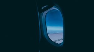 Preview wallpaper porthole, airplane window, window, flight, plane