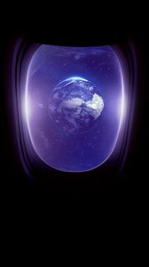 Preview wallpaper porthole, planet, space, window