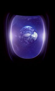 Preview wallpaper porthole, planet, space, window