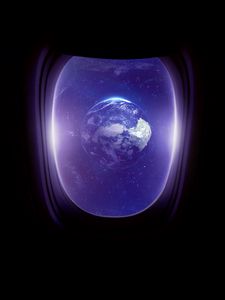 Preview wallpaper porthole, planet, space, window