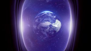 Preview wallpaper porthole, planet, space, window