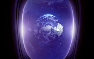 Preview wallpaper porthole, planet, space, window