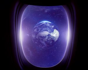 Preview wallpaper porthole, planet, space, window