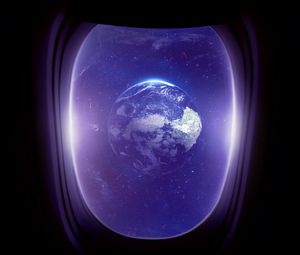 Preview wallpaper porthole, planet, space, window