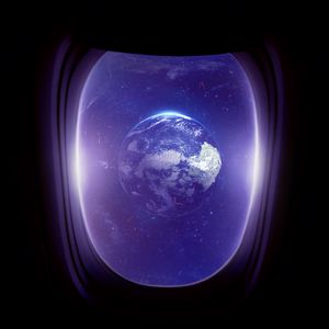 Preview wallpaper porthole, planet, space, window