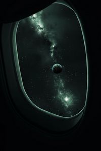 Preview wallpaper porthole, planet, space, stars