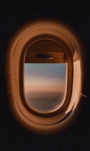 Preview wallpaper porthole, window, airplane, dark, view