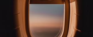 Preview wallpaper porthole, window, airplane, dark, view