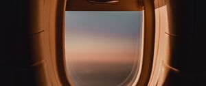 Preview wallpaper porthole, window, airplane, dark, view
