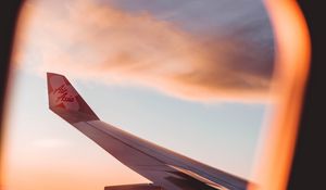 Preview wallpaper porthole, window, plane, wing, view, flight