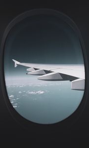 Preview wallpaper porthole, window, wing, plane, view