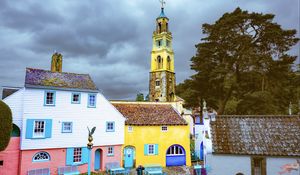 Preview wallpaper portmeirion, north wales, wales, buildings, architecture, facade