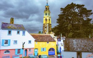 Preview wallpaper portmeirion, north wales, wales, buildings, architecture, facade