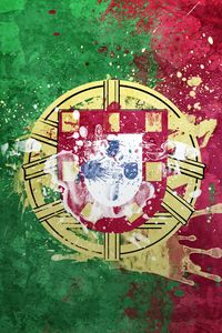 Preview wallpaper portugal, flag, coat of arms, republic, background, texture, symbolism