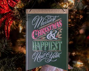Preview wallpaper postcard, christmas, new year, decoration, tree