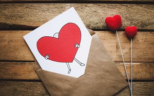 Preview wallpaper postcard, heart, love, envelope