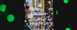 Preview wallpaper postcard, new year, christmas, lettering, glare, circles