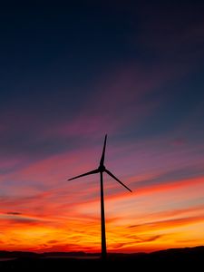 Preview wallpaper power station, wind, vane, sunset