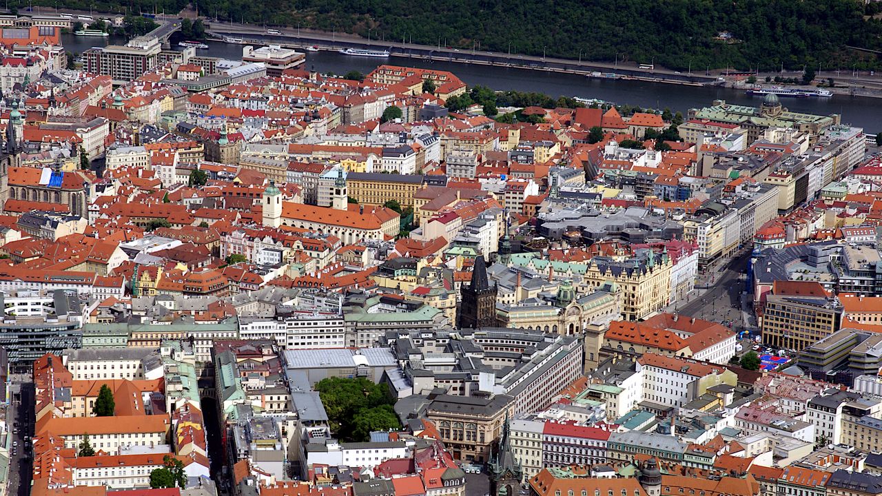 Wallpaper prague, czech republic, city, aerial view, buildings, architecture