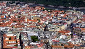 Preview wallpaper prague, czech republic, city, aerial view, buildings, architecture