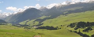 Preview wallpaper prairie, cajun, mountains, grass