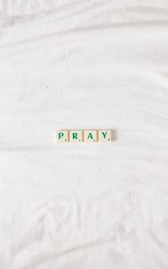 Preview wallpaper pray, inscription, words, white