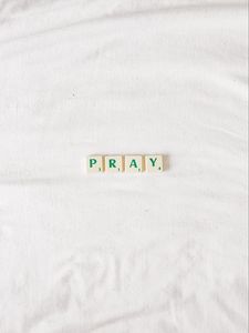 Preview wallpaper pray, inscription, words, white