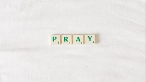 Preview wallpaper pray, inscription, words, white