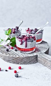 Preview wallpaper pudding, berries, dessert