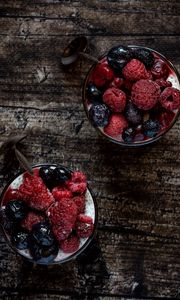 Preview wallpaper pudding, berries, dessert, food