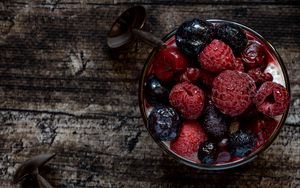 Preview wallpaper pudding, berries, dessert, food