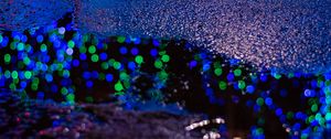 Preview wallpaper puddle, lights, bokeh, reflection, night, dark