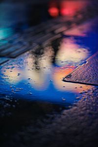 Preview wallpaper puddle, neon, reflection, blur