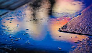 Preview wallpaper puddle, neon, reflection, blur