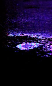 Preview wallpaper puddle, reflection, neon, light, purple, dark