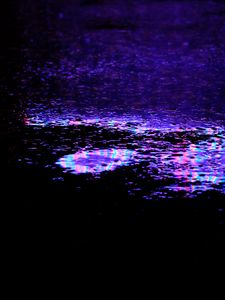 Preview wallpaper puddle, reflection, neon, light, purple, dark