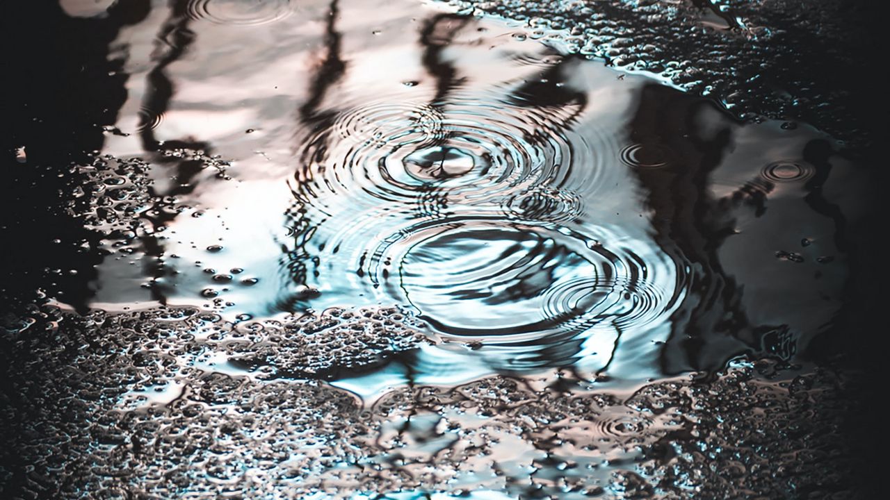 Wallpaper puddle, water, drops, rain