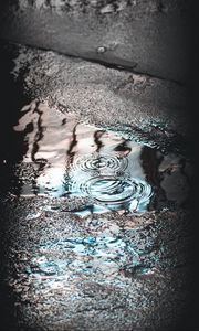 Preview wallpaper puddle, water, drops, rain