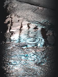 Preview wallpaper puddle, water, drops, rain