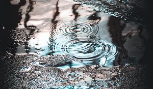 Preview wallpaper puddle, water, drops, rain