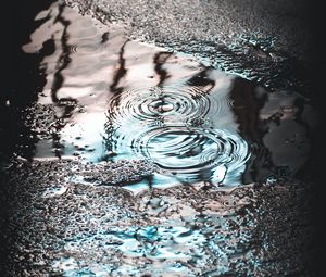 Preview wallpaper puddle, water, drops, rain