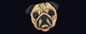 Preview wallpaper pug, dog, art, cute