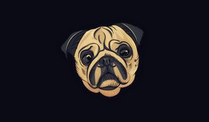 Preview wallpaper pug, dog, art, cute