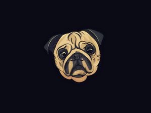 Preview wallpaper pug, dog, art, cute