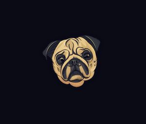 Preview wallpaper pug, dog, art, cute