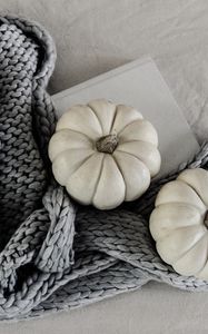 Preview wallpaper pumpkin, book, fabric, autumn, comfort
