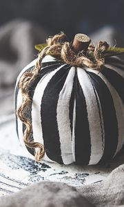 Preview wallpaper pumpkin, fabric, stripes, rope