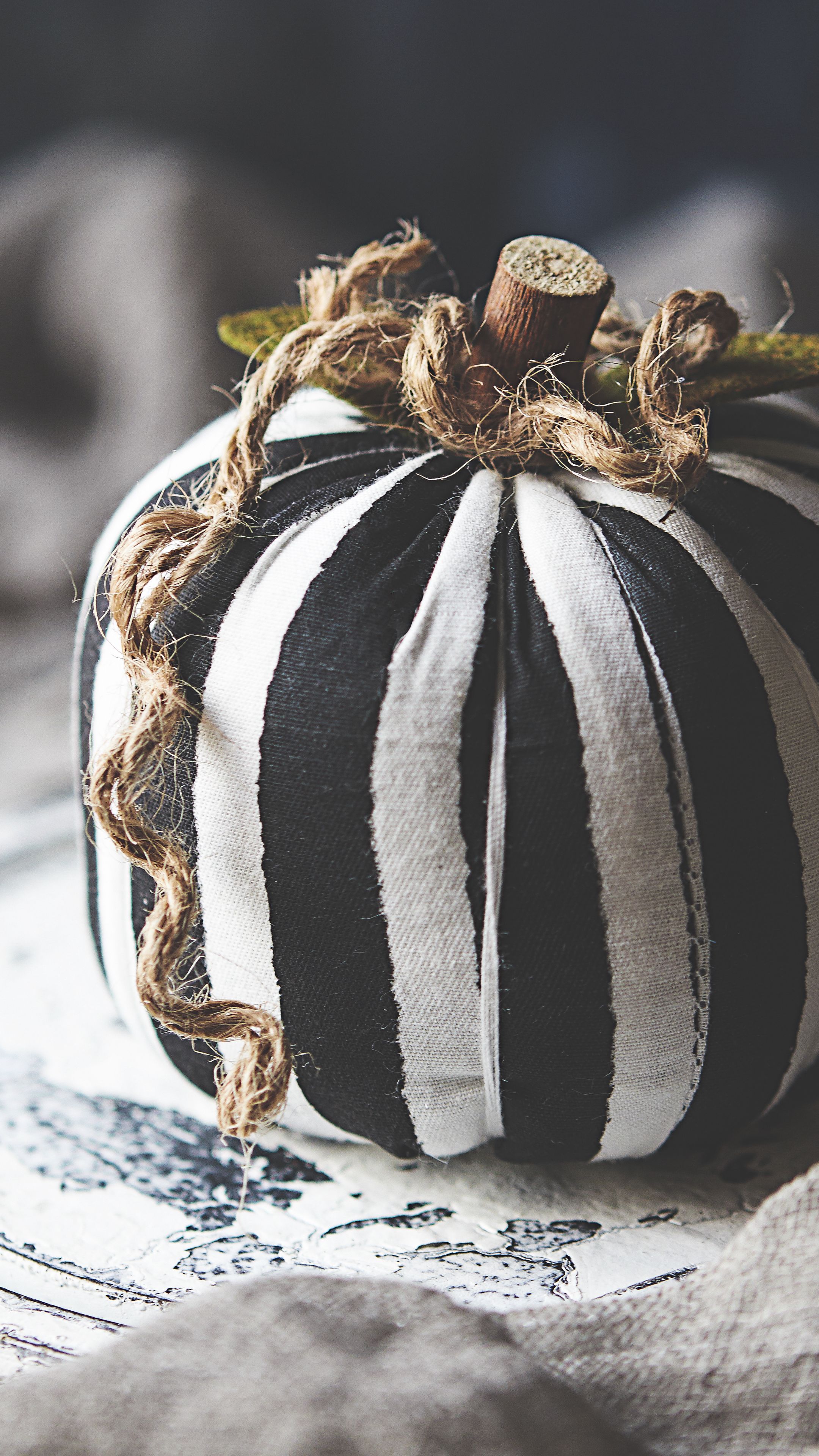 2160x3840 Wallpaper pumpkin, fabric, stripes, rope