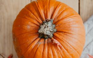 Preview wallpaper pumpkin, fruit, orange, candle, leaves