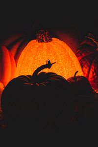Preview wallpaper pumpkin, glow, dark, darkness